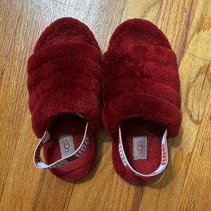 UGG fluff yeah slides - red
